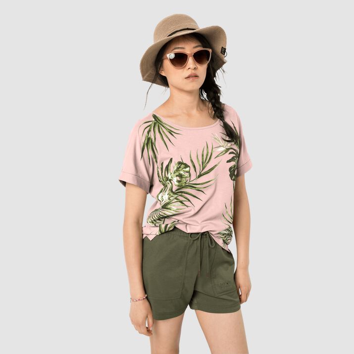 T-shirt Jack Wolfskin Tropical Leaf Mujer Rosas Mexico-5821473